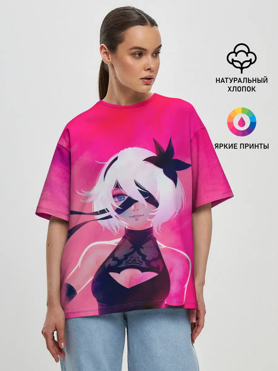 Женская футболка оверсайз / Nier Automata | 2B