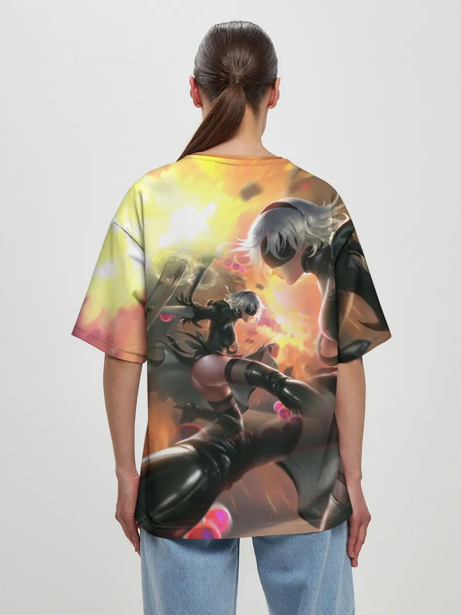 Женская футболка оверсайз / 2B | Nier Automata