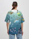 Женская футболка оверсайз / Мультяшные рыбки | Пляжная
