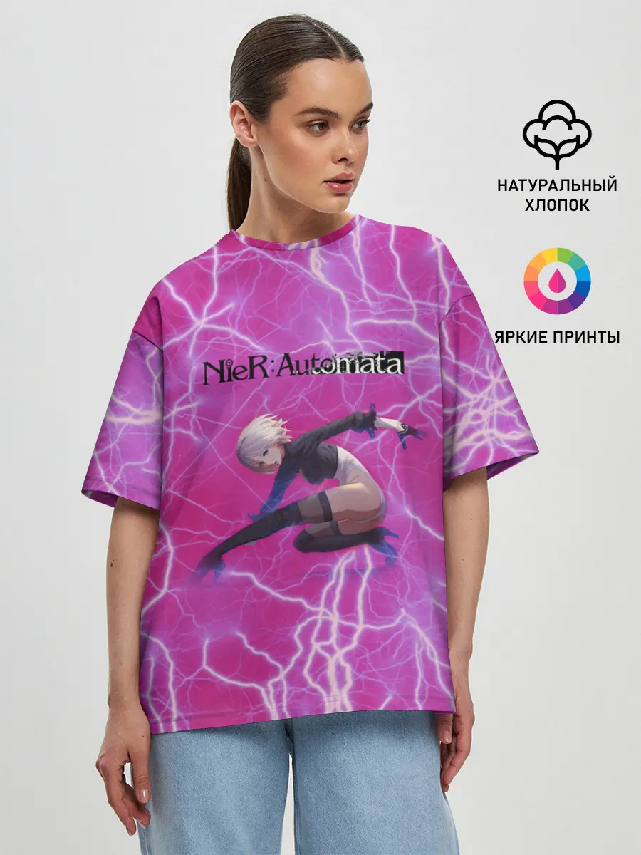 Женская футболка оверсайз / YoRHa Light | Nier Automata