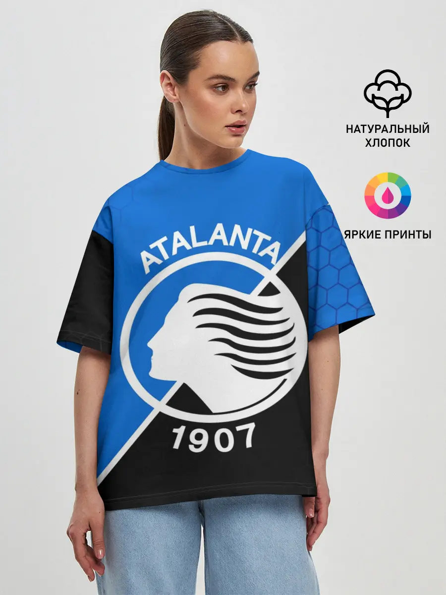 Женская футболка оверсайз / FC ATALANTA / ФК АТАЛАНТА