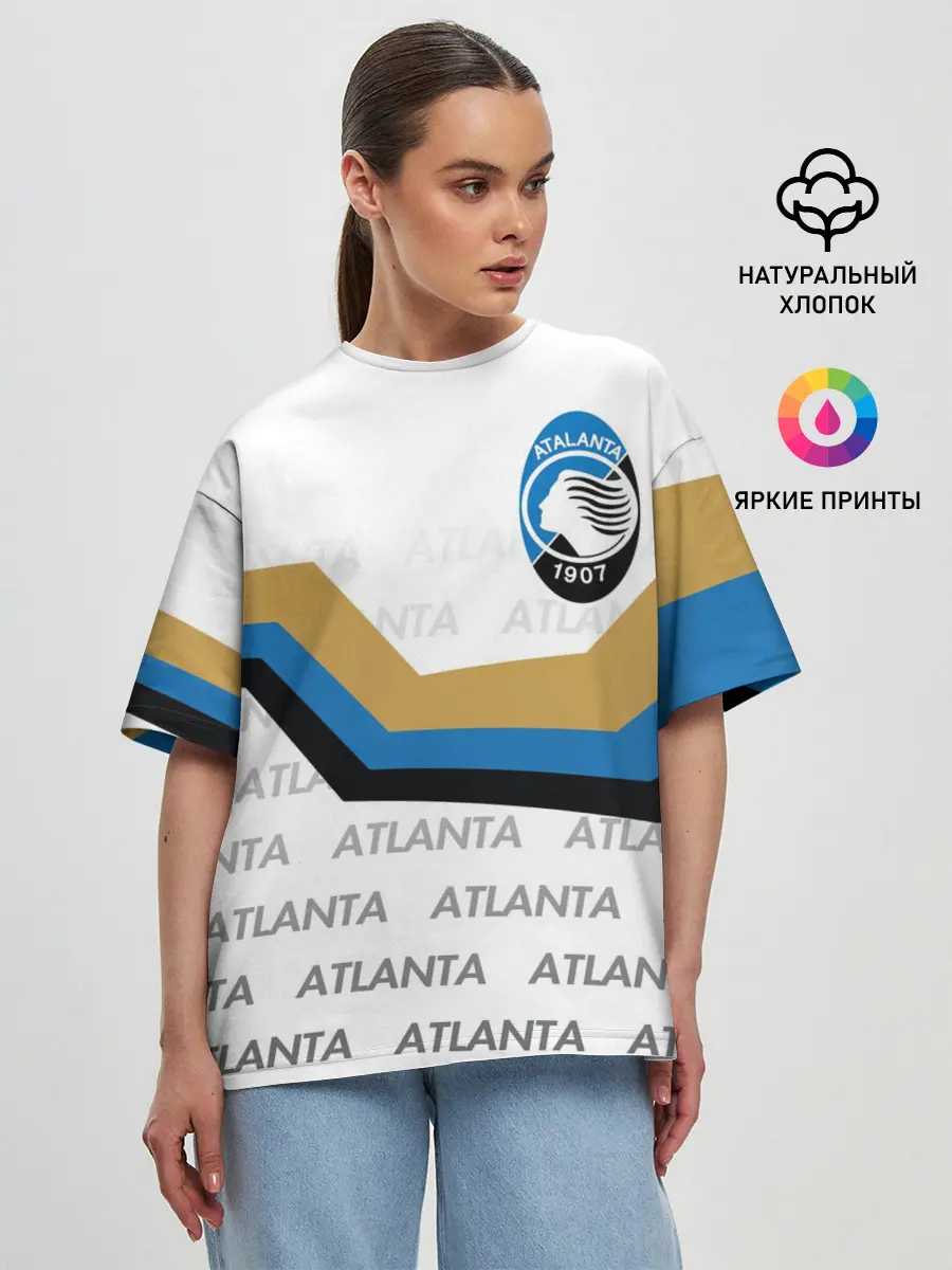 Женская футболка оверсайз / FC ATALANTA / ФК АТАЛАНТА