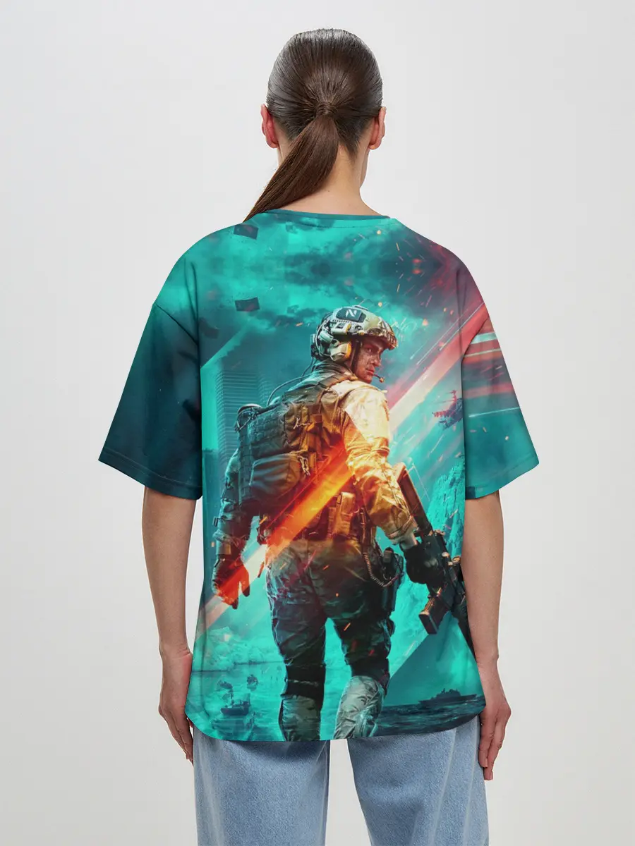 Женская футболка оверсайз / Battlefield 2042