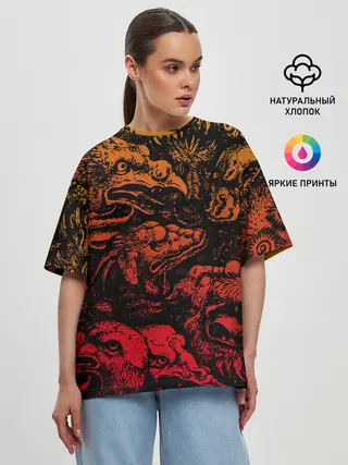 Женская футболка оверсайз / Grotesque animals