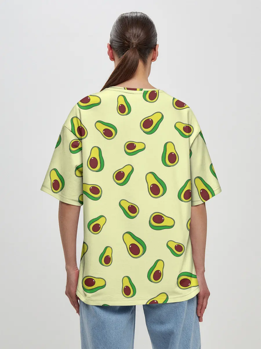 Женская футболка оверсайз / Авокадо / Avocado