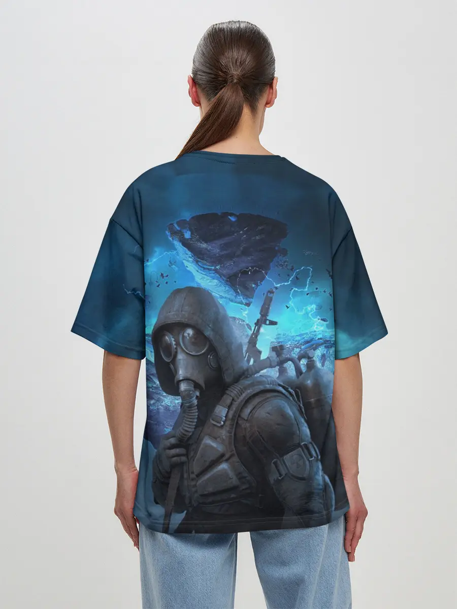 Женская футболка оверсайз / Сталкер 2 Сердце Чернобыля DE