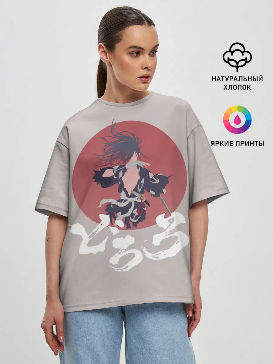 Женская футболка оверсайз / Дороро