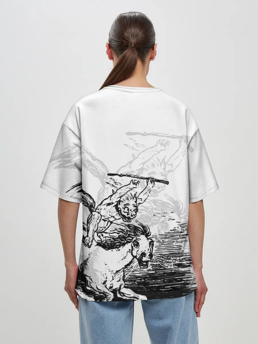 Женская футболка оверсайз / A demon on a horse