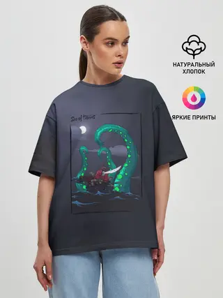 Женская футболка оверсайз / Кракен
