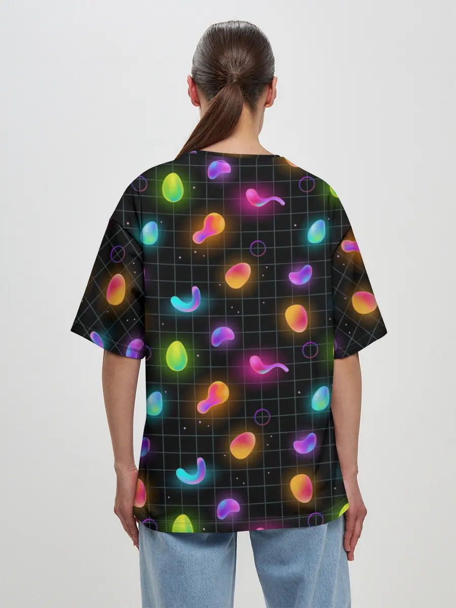 Женская футболка оверсайз / Ночные фонарики-светлячки
