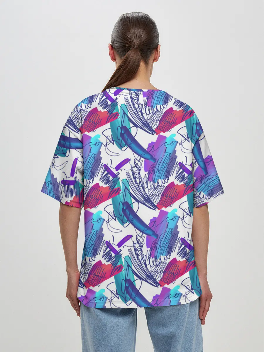 Женская футболка оверсайз / Абстракция пятна краски