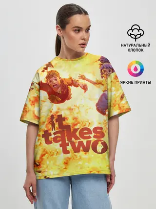 Женская футболка оверсайз / It Takes Two
