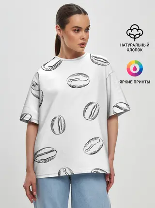 Женская футболка оверсайз / Кофейные зёрна