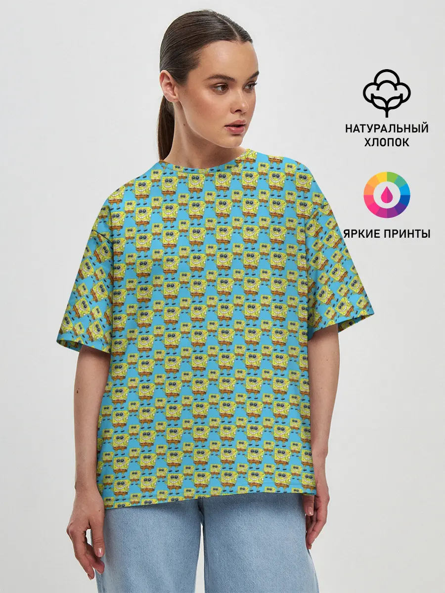 Женская футболка оверсайз / SpongeBob