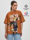 Женская футболка оверсайз / Шоё Хината иероглифы Haikyuu!!
