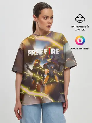 Женская футболка оверсайз / FREEFIRE | ФРИФАЕР