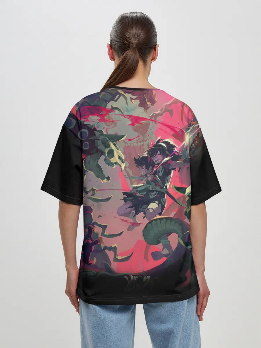 Женская футболка оверсайз / СРАЖЕНИЕ С ДЕМОНАМИ | ДОРОРО