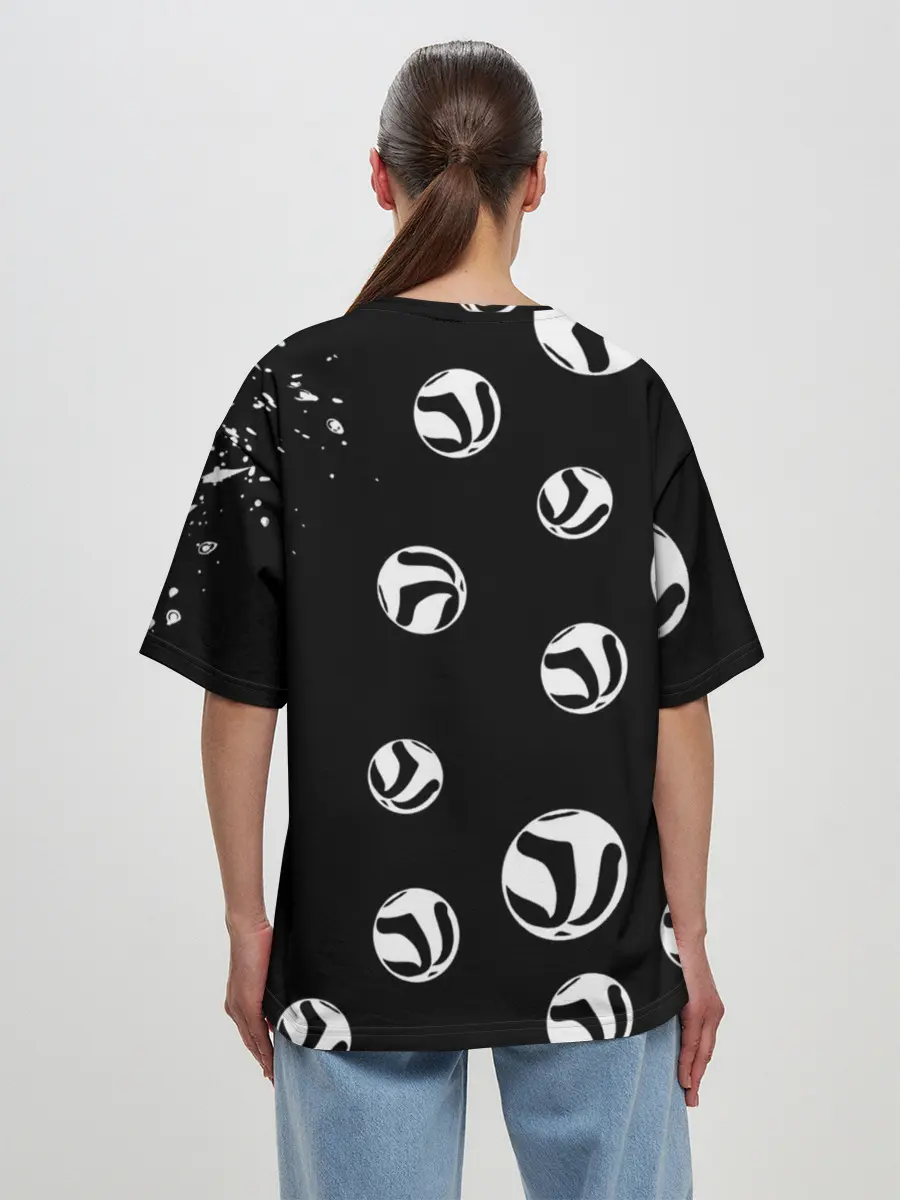 Женская футболка оверсайз / Старшая Некома коты Haikyuu!!