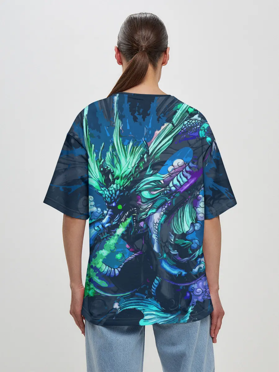 Женская футболка оверсайз / Fantasy - dragon