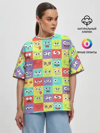 Женская футболка оверсайз / Эмоции