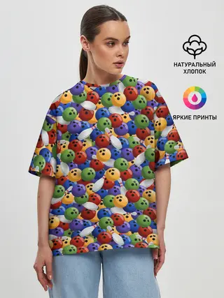 Женская футболка оверсайз / Боулинг