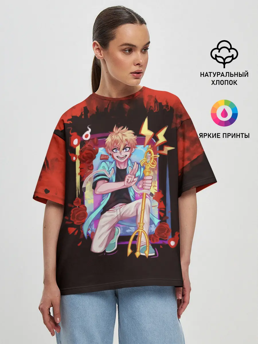 Женская футболка оверсайз / Ко Минамото | Туалетный мальчик Ханако-кун