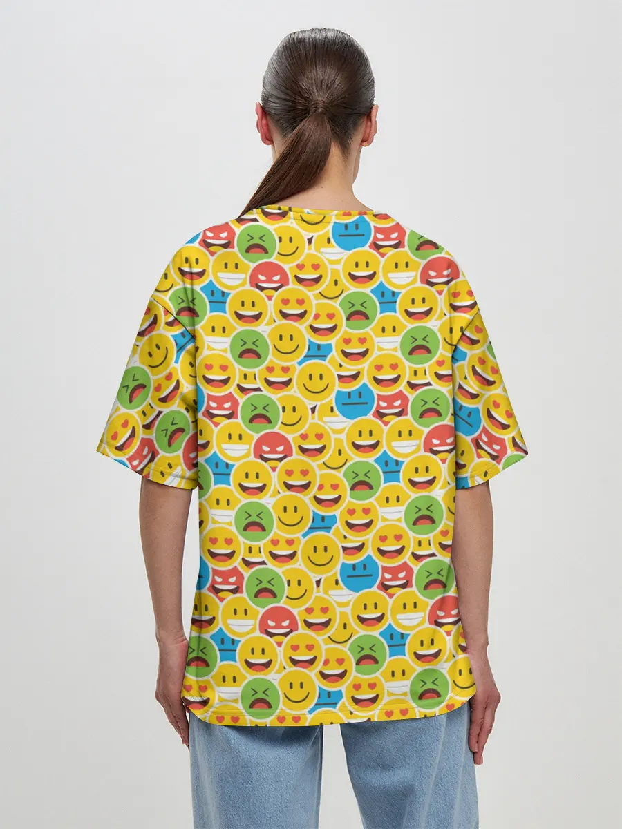 Женская футболка оверсайз / Смайлики
