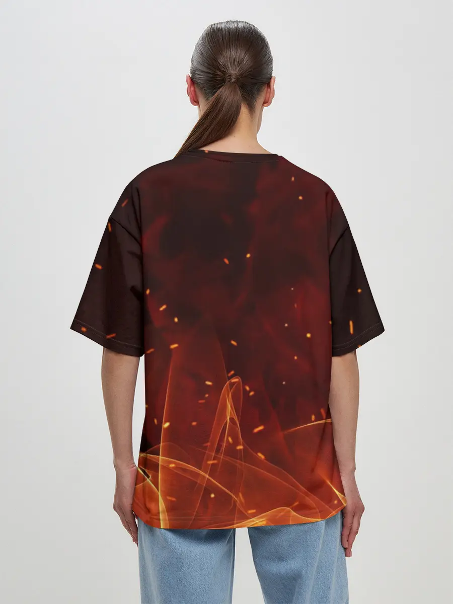 Женская футболка оверсайз / ПЛАМЯ 3D