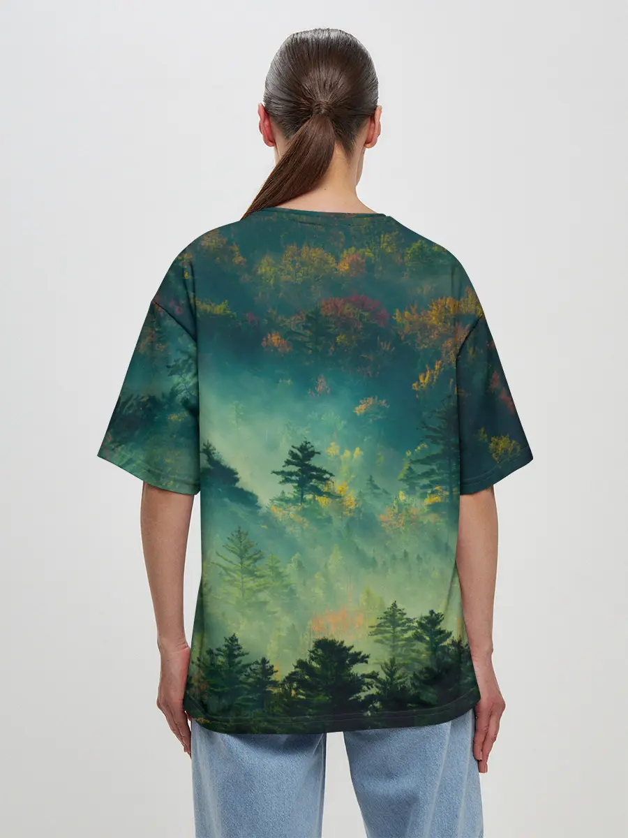 Женская футболка оверсайз / ПРИРОДА МОЙ ХРАМ