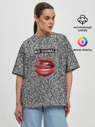 Женская футболка оверсайз / Губы