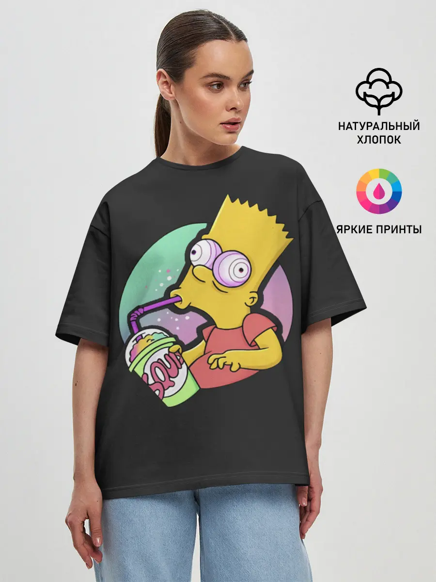 Женская футболка оверсайз / Барт с содой