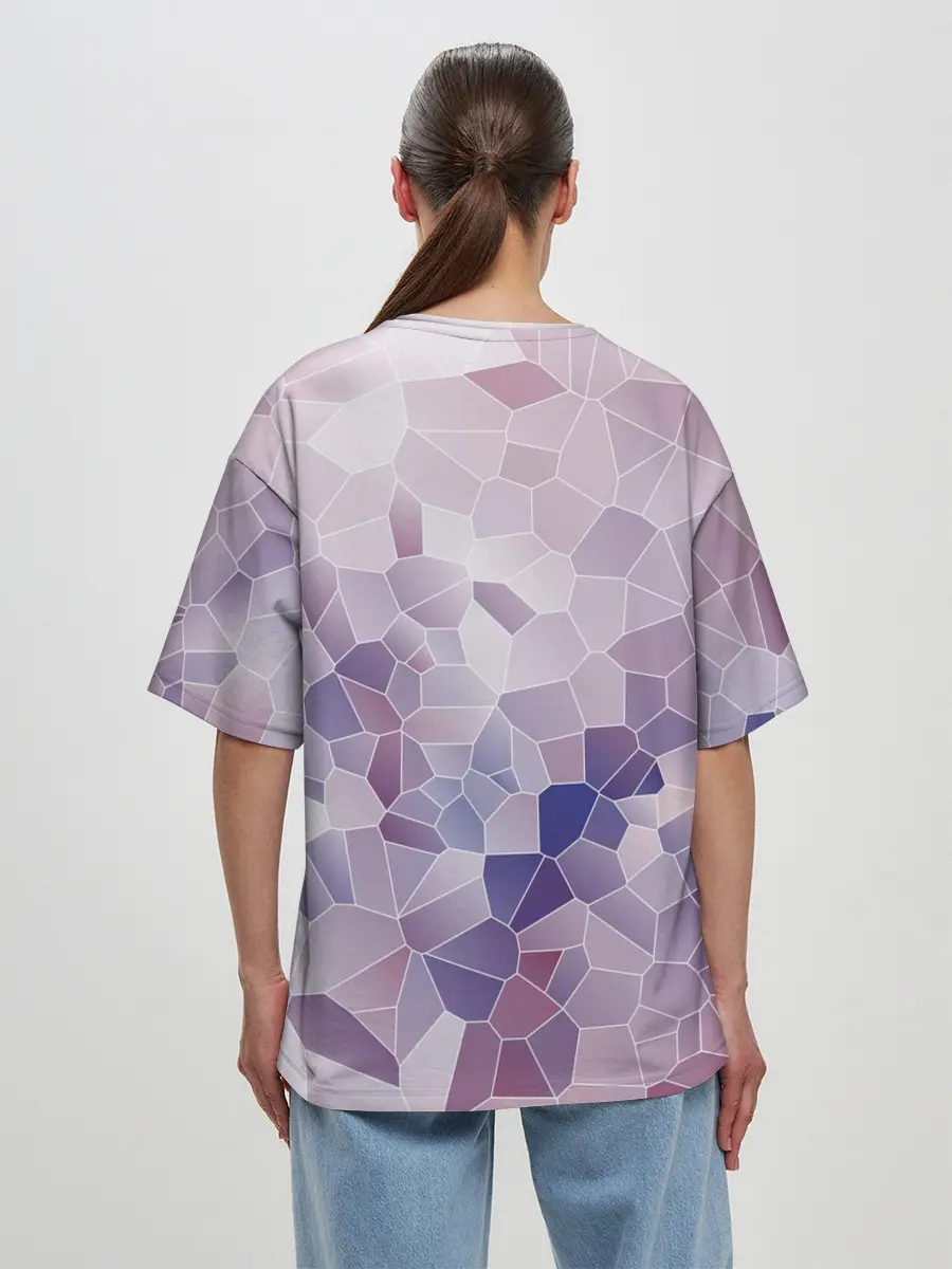 Женская футболка оверсайз / Узор Мозаика