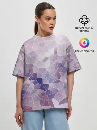 Женская футболка оверсайз / Узор Мозаика
