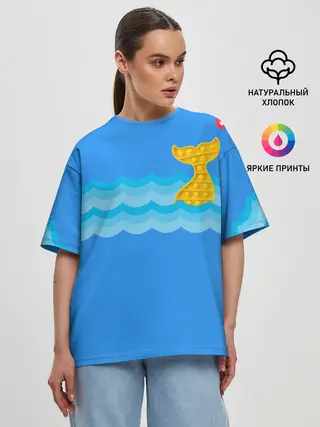 Женская футболка оверсайз / Pop it / Simple Dimple