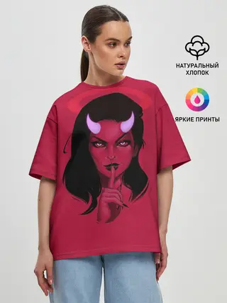 Женская футболка оверсайз / Ангельский демон