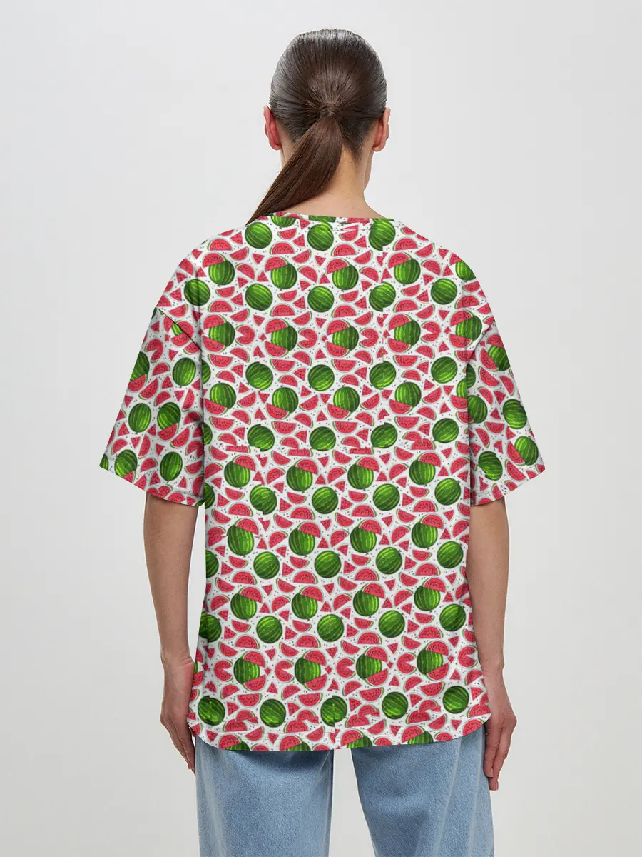 Женская футболка оверсайз / Арбузы