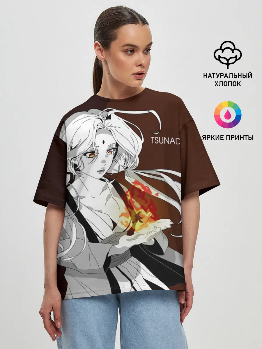 Женская футболка оверсайз / Цунаде