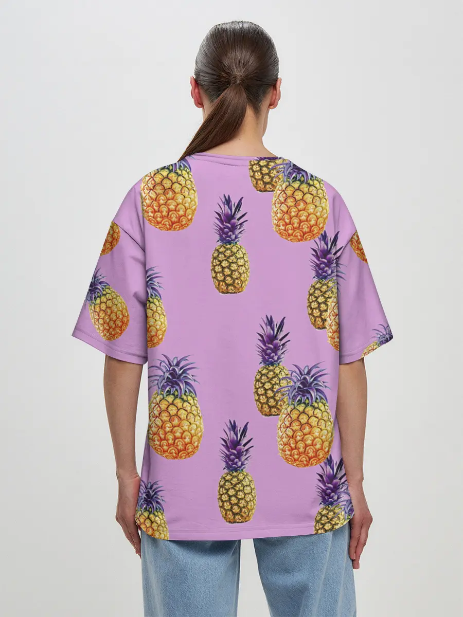 Женская футболка оверсайз / Ананасы