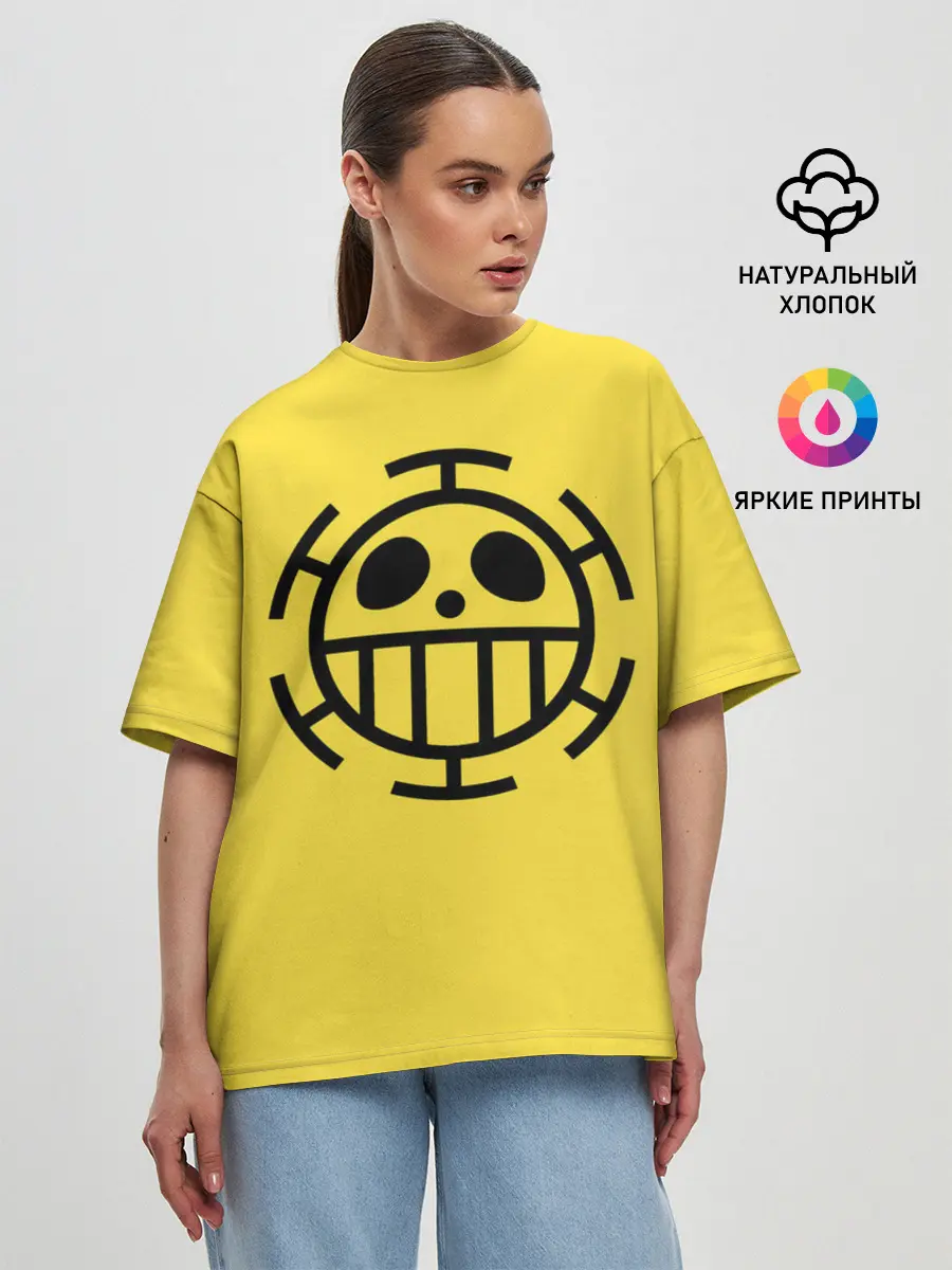 Женская футболка оверсайз / Как у Трафальгара Ло One Piece