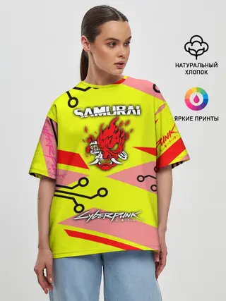 Женская футболка оверсайз / Cyberpunk 2077 Киберматрица.