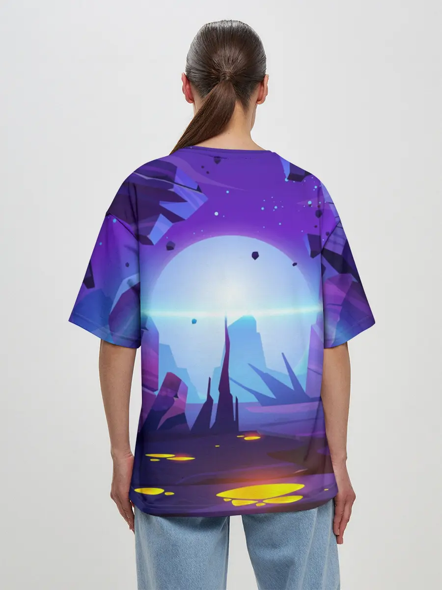 Женская футболка оверсайз / Minecraft на коне!