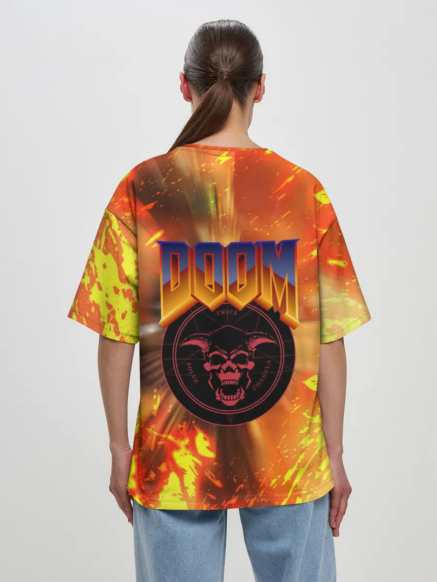 Женская футболка оверсайз / Doom ART