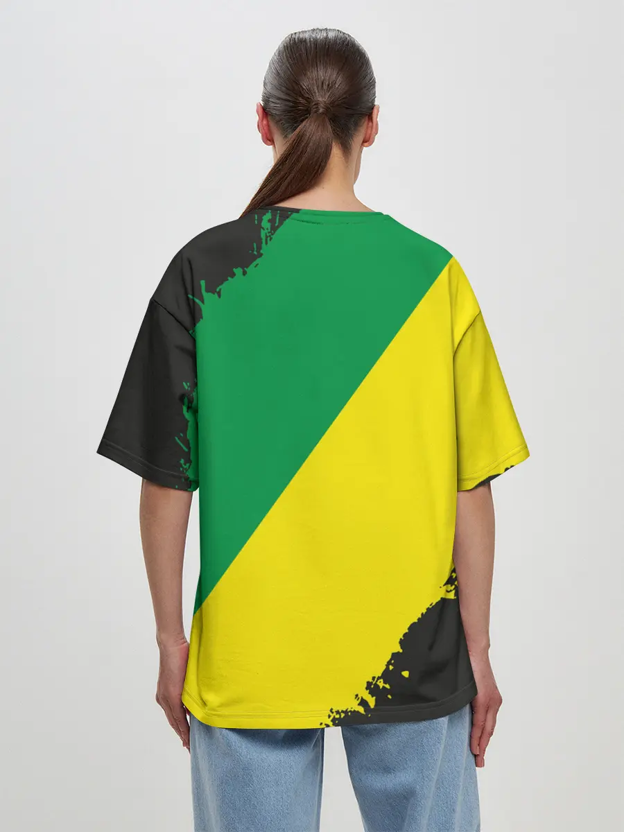 Женская футболка оверсайз / JDM GREEN YELLOW LOGO