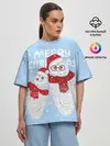 Женская футболка оверсайз / С Рождеством! Совы