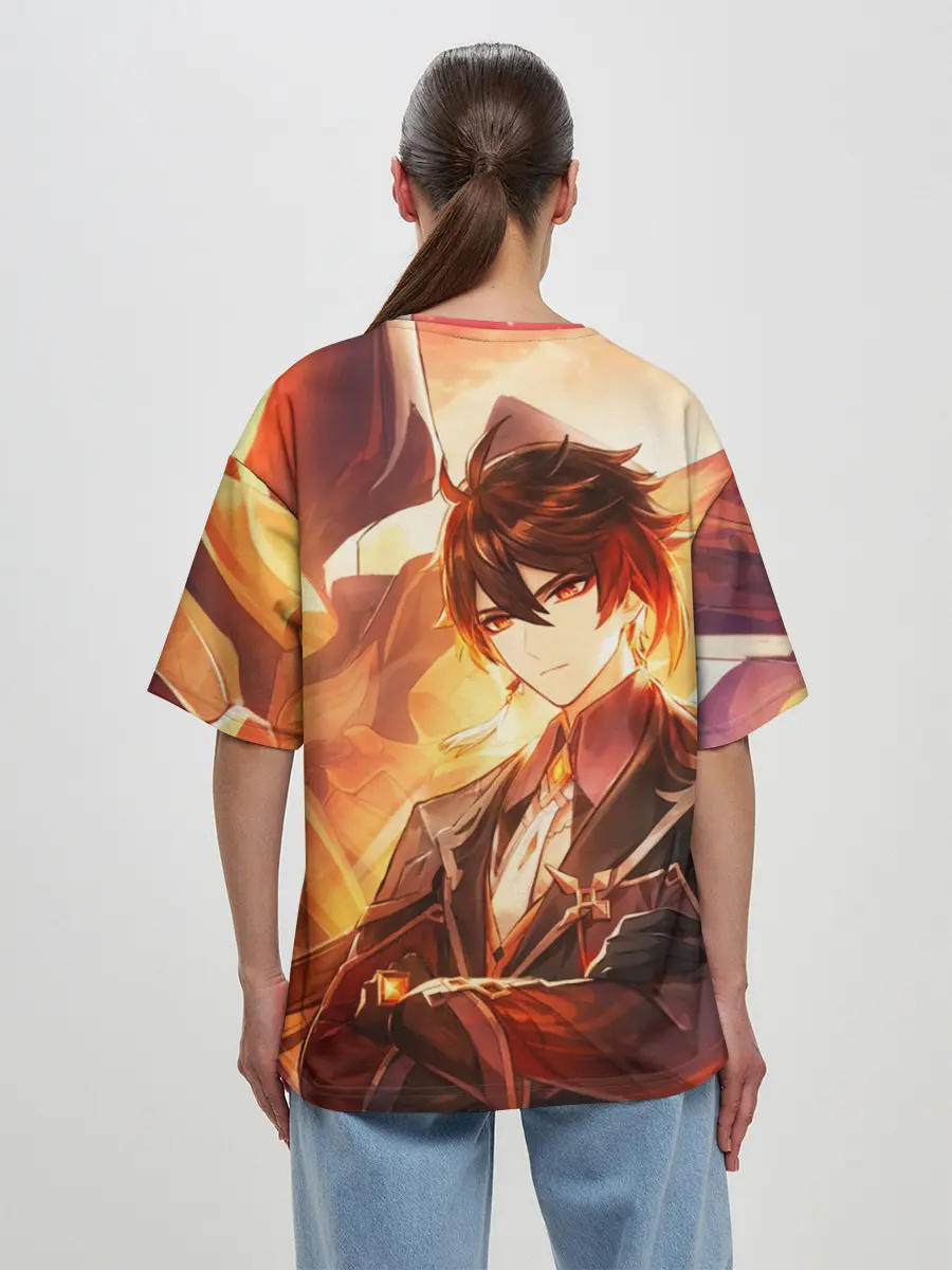 Женская футболка оверсайз / Genshin Impact: Zhongli