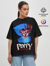 Женская футболка оверсайз / Poppy Playtime, Huggy Wuggy