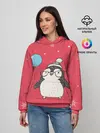Женское худи / Пингвин с шариком
