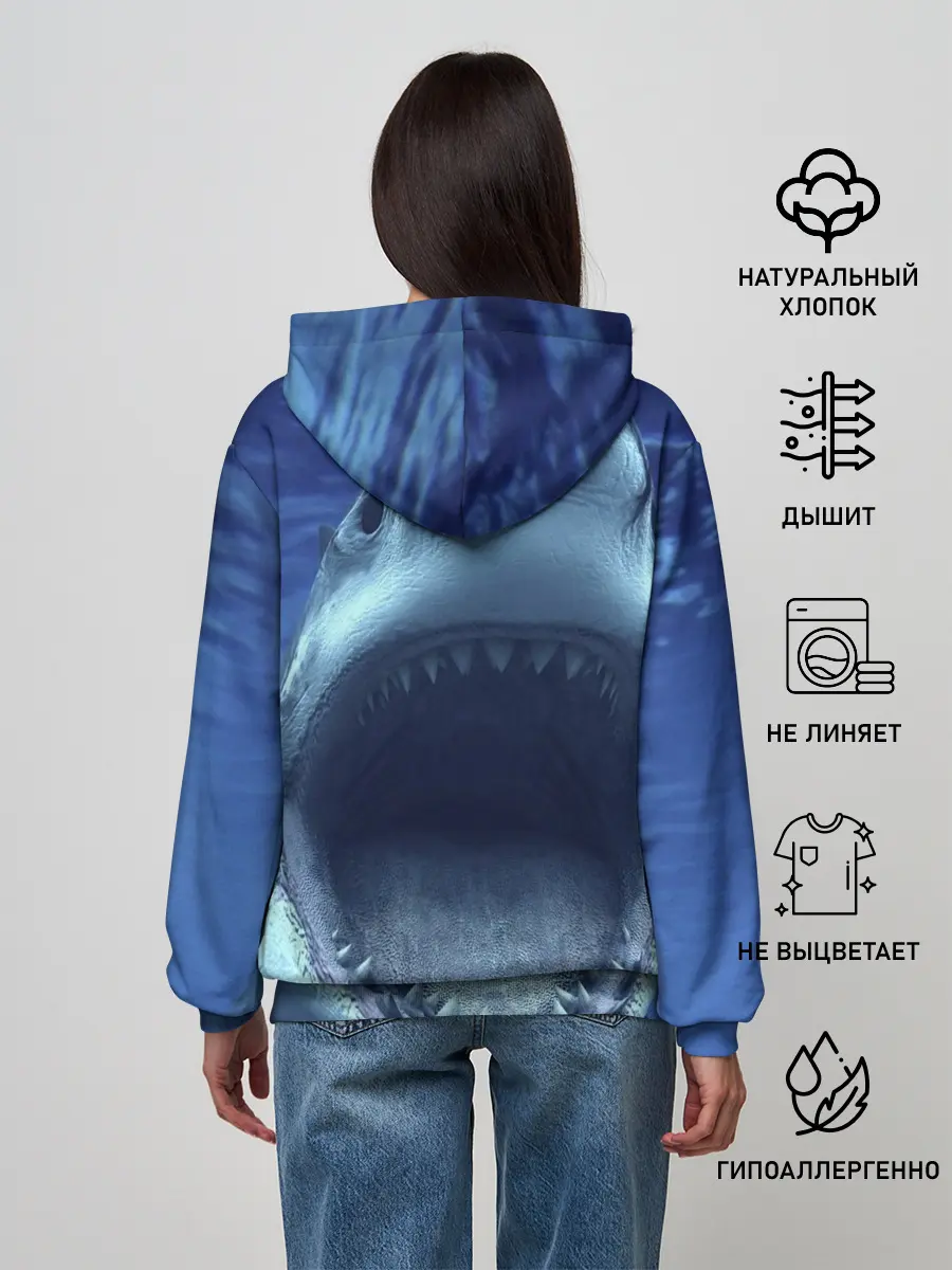 Женское худи / Белая акула