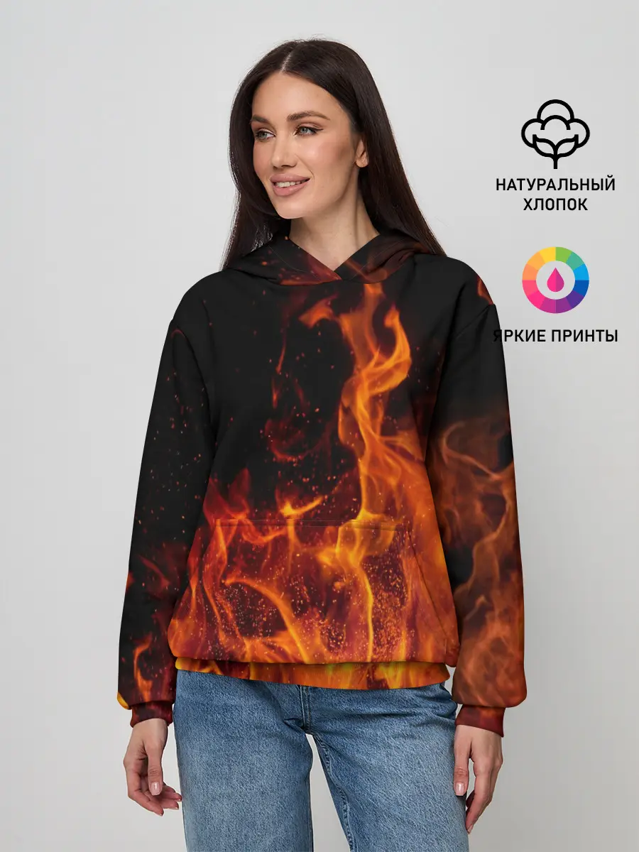 Женское худи / Огонь