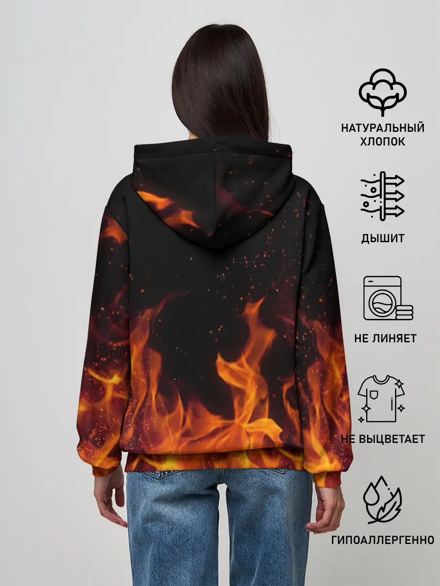 Женское худи / Огонь с искрами